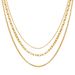 Collana alla moda con triplo strato di maglie diverse in acciaio inossidabile per donna_voghion.com