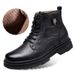 Herren-Baumwollschuhe, warme, hochgeschnittene Martin-Stiefel aus Samt, Schneestiefel, lässige Herren-Lederstiefel_voghion.com