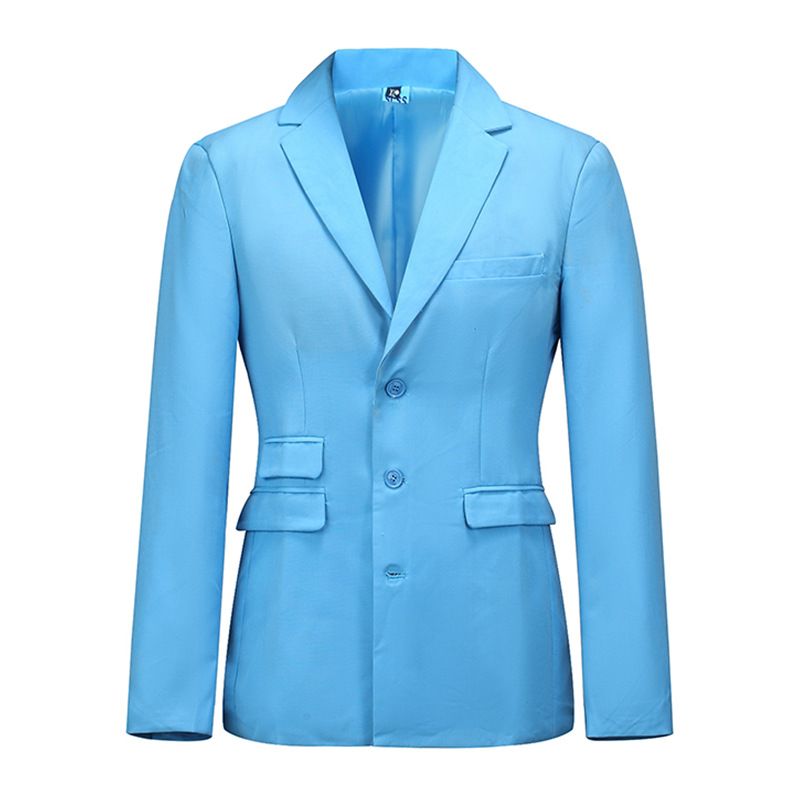 Costume d'affaires pour hommes, haut de gamme, bleu ciel, à la mode, ajusté, ajusté, pour enseignant, tenue professionnelle, gestionnaire, nouvelle collection_voghion.com