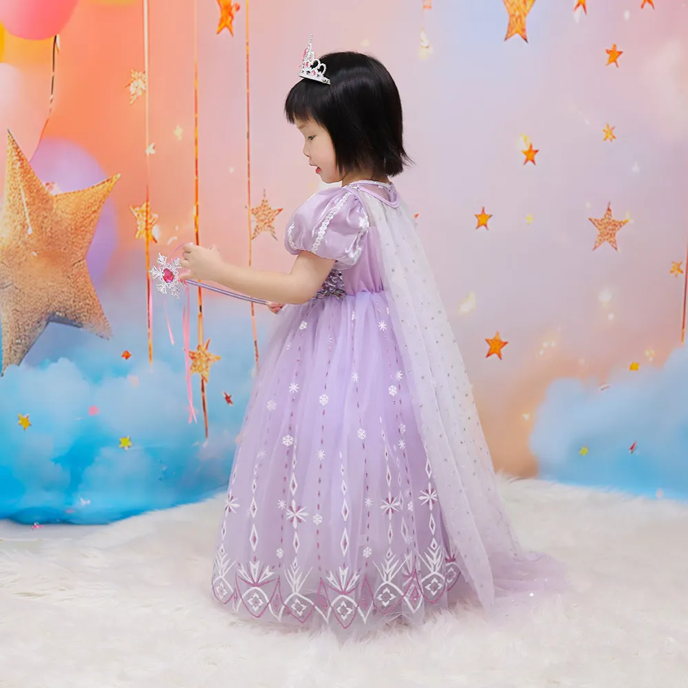 Kids' Clothing Frozen New Cos Costume Girls Princess Dress Long Performance Costume Summer Dress_voghion.com