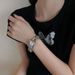 Light Luxury Style Metal Thick Chain Zircon Bracelet For Women, Unique Trendy High-end Fashion Heavy Craft Jewelry_voghion.com