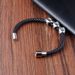 Bracciale da uomo creativo punk alla moda con teschio in acciaio inossidabile, chiusura magnetica, pelle intrecciata, testa di fantasma L20197_voghion.com