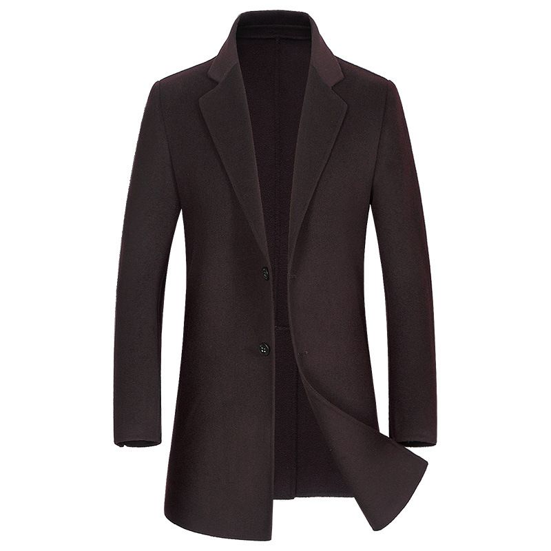 Herrenbekleidung Herrenmantel aus 100 % Wolle, doppelseitig, für Herbst und Winter, mittellanger Herrenmantel aus Kaschmir, Sonderpreis_voghion.com