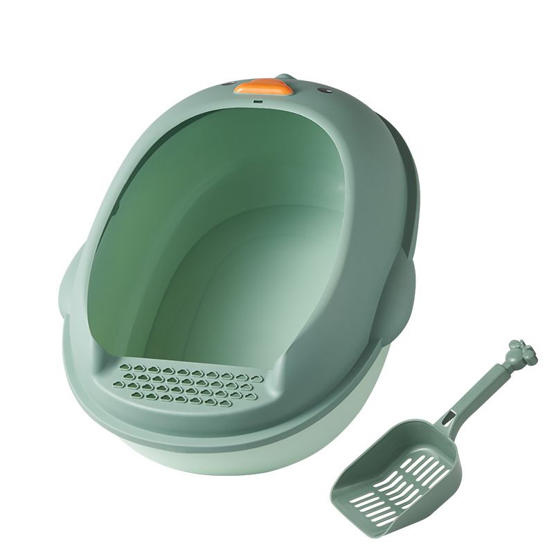 Katt Halvlukket Tegneserie Gul And Ekstra Stor Toalett Høy Kant Sprutpedal Lekkasjesikker Kattesanden_voghion.com