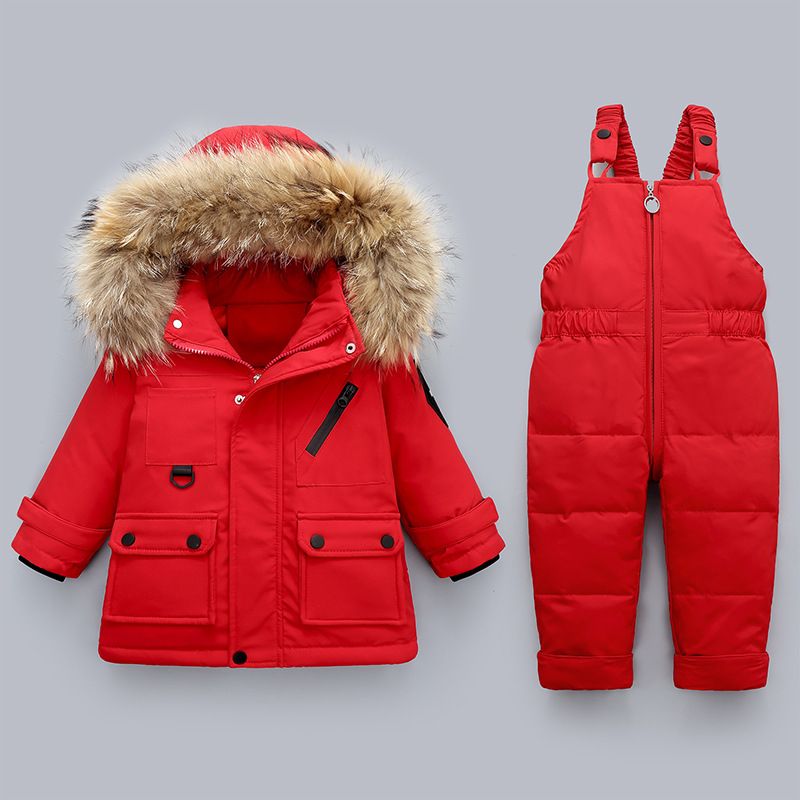 Babydonsjack Jongenspak Kinderbaby Peuter Tweedelige set 1-5 jaar oud Kinderstijl Verdikte jas_voghion.com