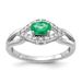 14k White Gold Diamond And Emerald Ring_voghion.com