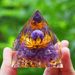 Pirâmide de cristal orgone 2025, gerador de energia, 5 cm, ametista natural, peridoto, ferramenta de meditação, chakra, decoração para casa_voghion.com