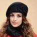 Hot Sale Beret Dobbelt Elegant Blomsterdekoration Damehat Klassisk Ensfarvet Beret Efterår Vinter Fransk Kunstnerkasket Til Udendørs_voghion.com