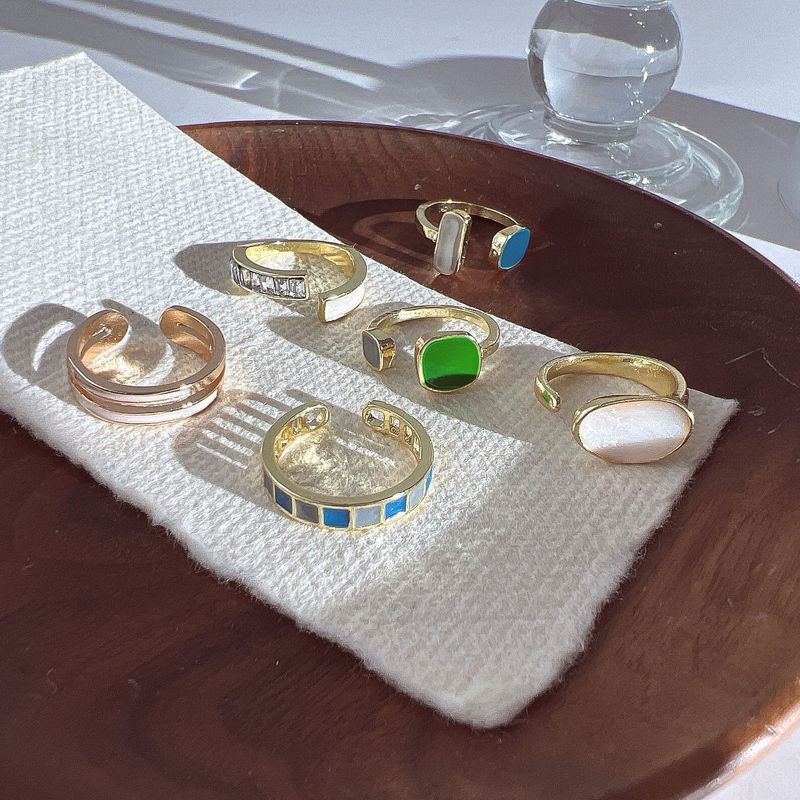 Emerald For Women, Minimalist Style, Niche Design, High-end Luxury, Adjustable Open Ring, Trendy Tail Ring_voghion.com