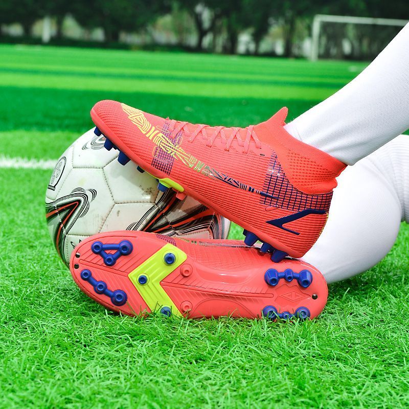 Football High Top Flying Knitting Youth Game Shoes_voghion.com
