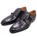 TerraStride 2021 Italian Men's Business Double Buckle Crocodile Pattern Monk Slip-On Formal Leather Shoes Men Handmade Craftsmanship_voghion.com