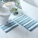 Striped Non-Slip Bathroom Rug Set (2-Piece), Modern U-Shaped Toilet Mat & Rectangular Shower Mat – Soft Polyester Machine Washable Quick-Dry Floor Mat_voghion.com