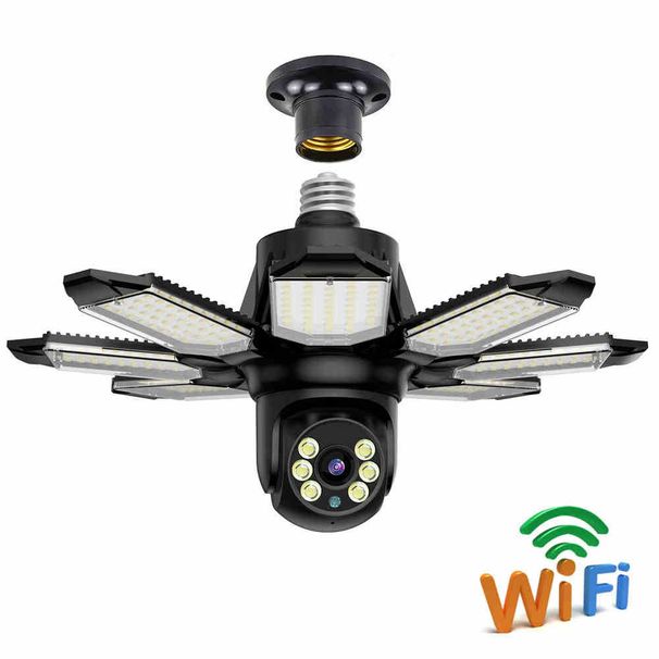 2-In-1 Light & Security Camera - Wireless Monitoring With HD Night Vision (Motion Detection 2-Way Audio Easy Installation Remote Access Via App)_voghion.com