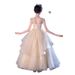 Abito in tulle color champagne per bambina - Abito da principessa gonfio per compleanni e occasioni speciali_voghion.com