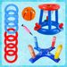 Aufblasbares Wasser-Basketballkorb-Set, schwimmendes Pool-Spiel für Kinder und Erwachsene mit Ringen, Ball, Schwimmspielzeug für draußen, für Spaß im Garten_voghion.com