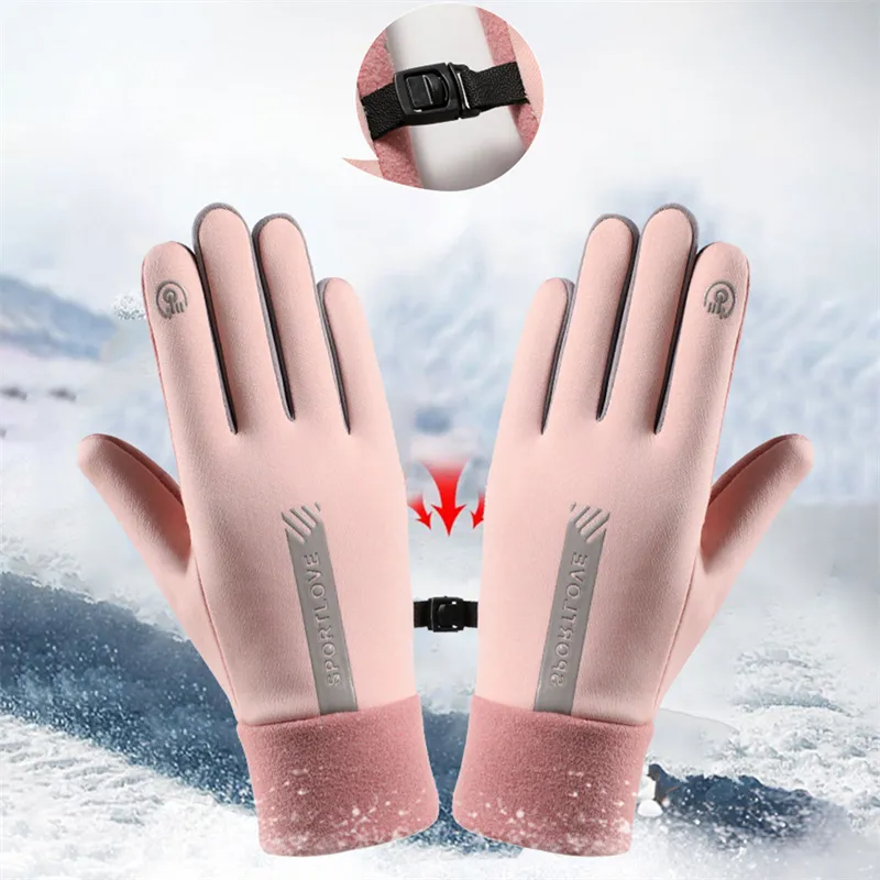 Winter Gloves Men Women Cycling Bike Non-slip Thermal Fleece Cold-Resistant Wind Waterproof Warm Outdoor Running Skiing_voghion.com