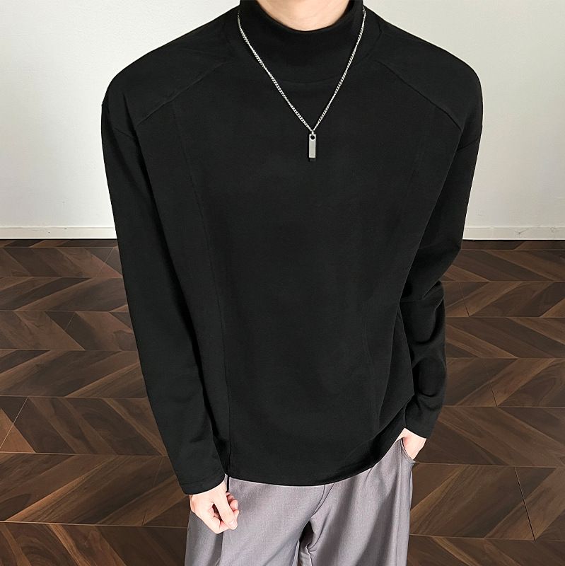 Men's Loose Fit Thermal Long Sleeve T-Shirt - Soft Fleece Lining, Comfortable Round Neck, Casual Streetwear For Teens & Adults_voghion.com