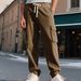 Men's Clothing Men's Corduroy Workwear Pants - Vintage Wide-Leg Casual Trousers With Utility Pockets_voghion.com