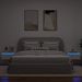 Wand-Nachttisch mit LED-Leuchten 2 Stk. Weiß_voghion.com