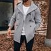 Langer Trenchcoat mit Kapuze für Herren, zweireihig, lässiger Mantel, winddicht, Polyester-Mischgewebe, Oberbekleidung für Herbst und Winter, für Streetwear und Pendeln_voghion.com