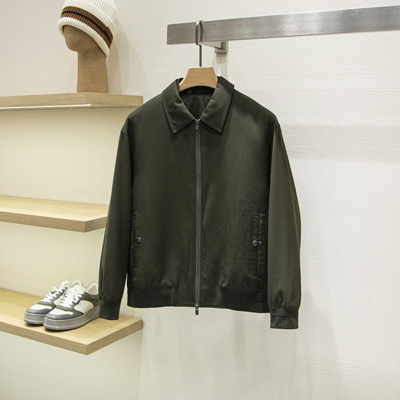 Zz Version Old Money Gentleman! Wool Blend Lined Thin Autumn Winter Men's Business Turn-Down Collar Jacket Cotton Coat_voghion.com