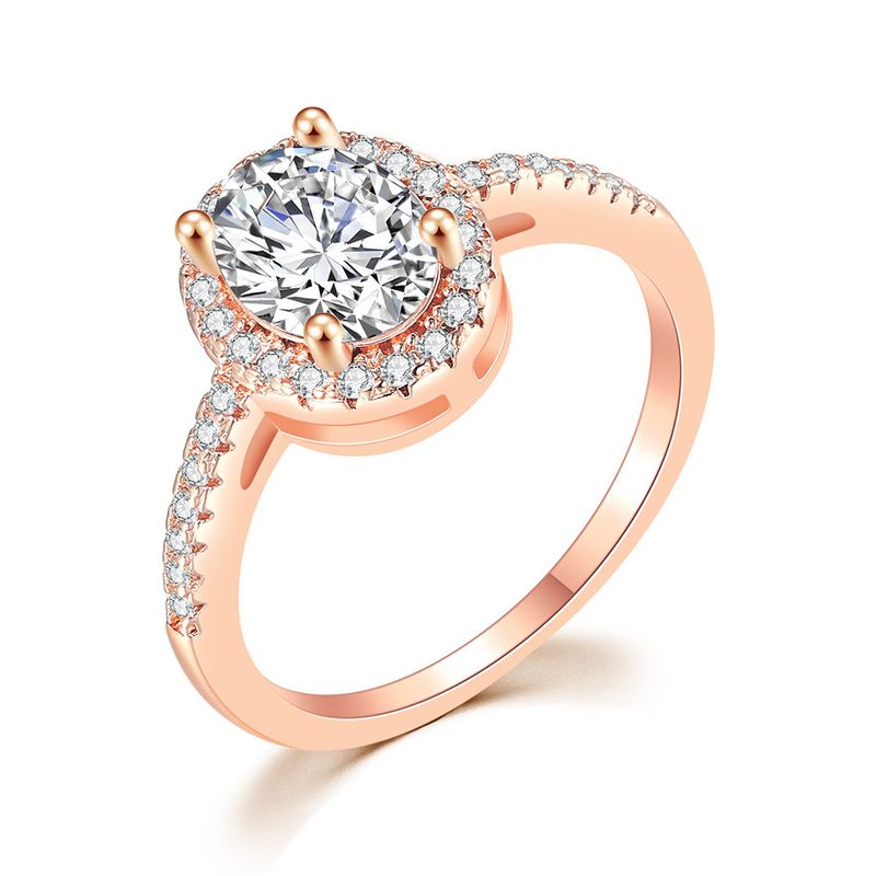 Classico anello di fidanzamento a forma di uovo di piccione per donna, semplice anello con micro zircone intarsiato e diamanti_voghion.com