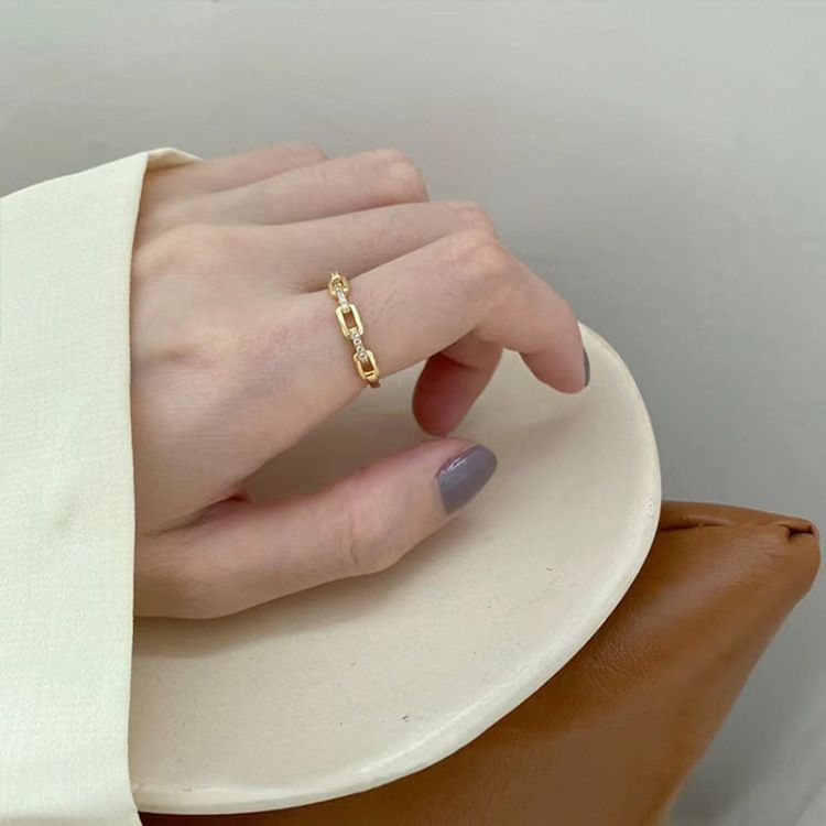 Lulu Tong 2022 Nuova uscita Row S925 Argento Placcato Oro Cubano Per Donna Anello Stile INS Transfrontaliero Europeo e Americano_voghion.com