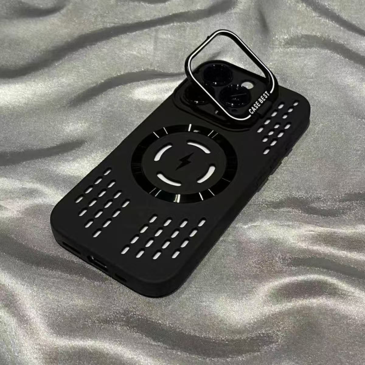 Solid Color Hollow Matte 16 Pro Max Lens Holder Compatible With IPhone 15 Plus Case 14/13 Magnetic_voghion.com