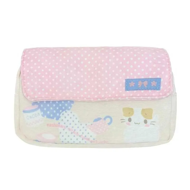Masyumaro puszysty Fuwa Nyanko etui na koty do uroczych piórników w szkole Kawaii organizer do przechowywania makijażu kosmetyczka_voghion.com