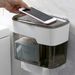 Bathroom Waterproof Tissue Box Plastic Toilet Roll Paper Holder Wall Mounted Paper Drawer Storage Box Double Layer Dispens_voghion.com