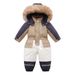 Kids' Fleece-Lined Snowsuit With Color Block Design - Winter Hooded Jumpsuit For Toddlers (80-120cm) | Warm & Stylish Playwear_voghion.com