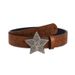 HOT Fashionable Women's Spicy Girl Everyday Versatile Brown Texture Button Belt Star Print Pattern Unisex_voghion.com