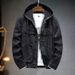 Men's Denim Jacket With Hood, Loose Fit, Slim Style, Korean Fashion, Casual Large Pocket Outerwear, Trendy Social Clothing Coat_voghion.com