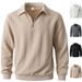 Lässiger Herren-Kapuzenpullover mit Reißverschluss und Stehkragen – leichtes Pullover-Sweatshirt für Frühling und Herbst (Weiß, Grau, Schwarz, Khaki)_voghion.com