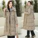 2025 Thick Long Over The Knee Down Winter New Style, Waist Cinching And Slimming Jacket, Middle-Aged Cotton Jacket_voghion.com