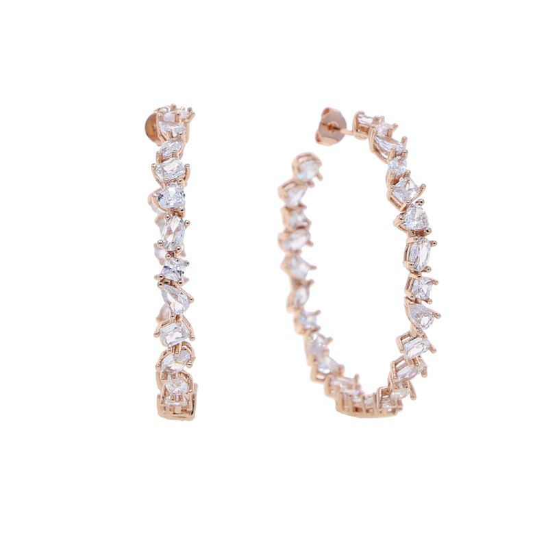 Damenschmuck Unregelmäßige Zirkon Ohrringe Hip Hop Punk Bling Bling Persönlichkeit Mode Ohrringe_voghion.com
