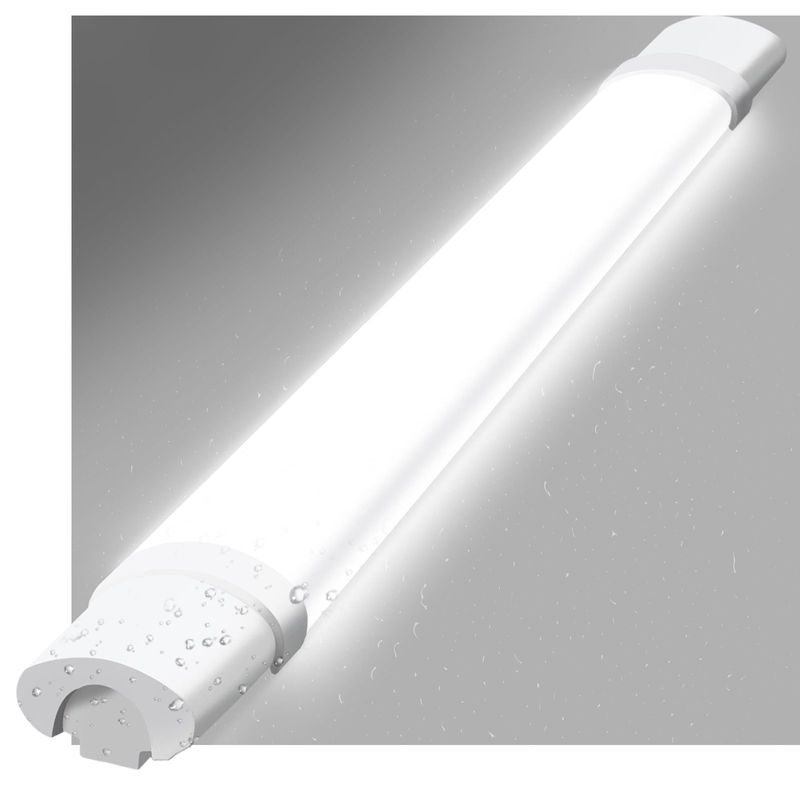Deckenleuchte LED Feuchtraumleuchte 90CM -Deckenlampe Led Röhre 24W 3000LM Kellerlampe IP65 Wasserfest 5000K Wannenleuchte Für Büro Garage Werkstatt_voghion.com