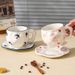 Ins Style Ceramic Coffee Pinched Hand Painted Irregular And Saucer High Aesthetic Breakfast Cup_voghion.com