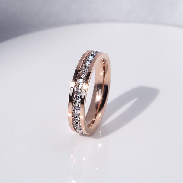 Clear White Stones Wedding Women Ring Stainless Steel 1 And 2 Rows Bling Zircon Fashion Pair Ring Female Jewelry_voghion.com