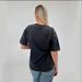 Women's Clothing Retro Old Washed Black Hot Style Letter Print Oversize Pure Cotton Short Sleeved T Shirt Trend_voghion.com