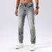 Pantalon en denim slim délavé pour homme – Jean skinny stretch noir et gris (Tailles 30 à 38)_voghion.com