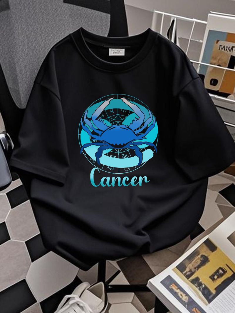 Cancro Astrologia Zodiaco Oroscopo Segno T-Shirt Comoda Traspirante Morbida Uomo Elasticizzata Streetwear Moda Casual Abbigliamento Firmato Estate_voghion.com