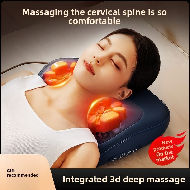 Supor Massage Pillow For Neck, Lumbar, Back, Bun-Shaped Cushion, Stretching And Traction, Powerful Kneading, Heat_voghion.com