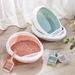 Small Creative Eggshell Box Nest Oval Semi-Enclosed Toilet Pet Supplies With Cat Litter Scoop_voghion.com