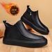 European Warm Series Fleece-Lined Martin For Men, Winter British Style Warm High-Top Leather Boots, Trendy Versatile Cotton Boots_voghion.com