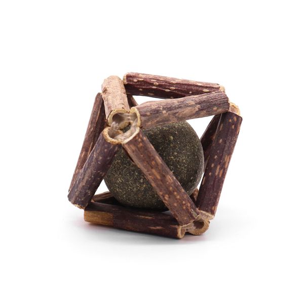 Self-Entertainment Boredom Relief Wooden Sound Bell Teeth Cleaning Chew Catnip Toy Pet Supplies Cat Ball_voghion.com