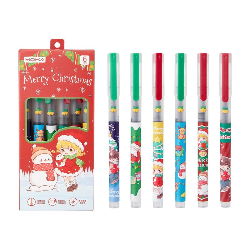 Christmas-Themed Cute Gel Pens, 0.5mm Fine Tip, Quick-Drying & Smooth Writing, Fun & Festive Stationery For Students_voghion.com