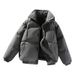 Unisex Oversized Stand Collar Winter Padded Coat - Warm Polyester Filler, Loose Fit, Plus Size (M-8XL), Multiple Colors_voghion.com