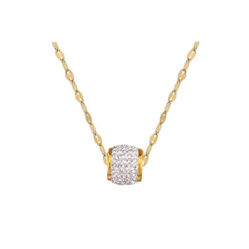 [Full Body Titanium Steel] Little Man Waist Full Of Diamonds, Minimalist Wind Furnace, Genuine Gold Necklace, Female Ins_voghion.com