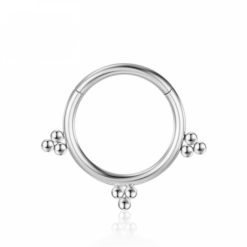 F136 Titanium piercing Cartilage Nose Ring Zircon Tragus Clicker Septum Hinged Segment Earrings 16G Labret Helix Body Jewelry_voghion.com